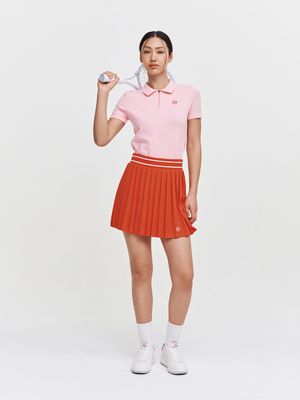 W 에센셜 반팔 폴로 스웨터