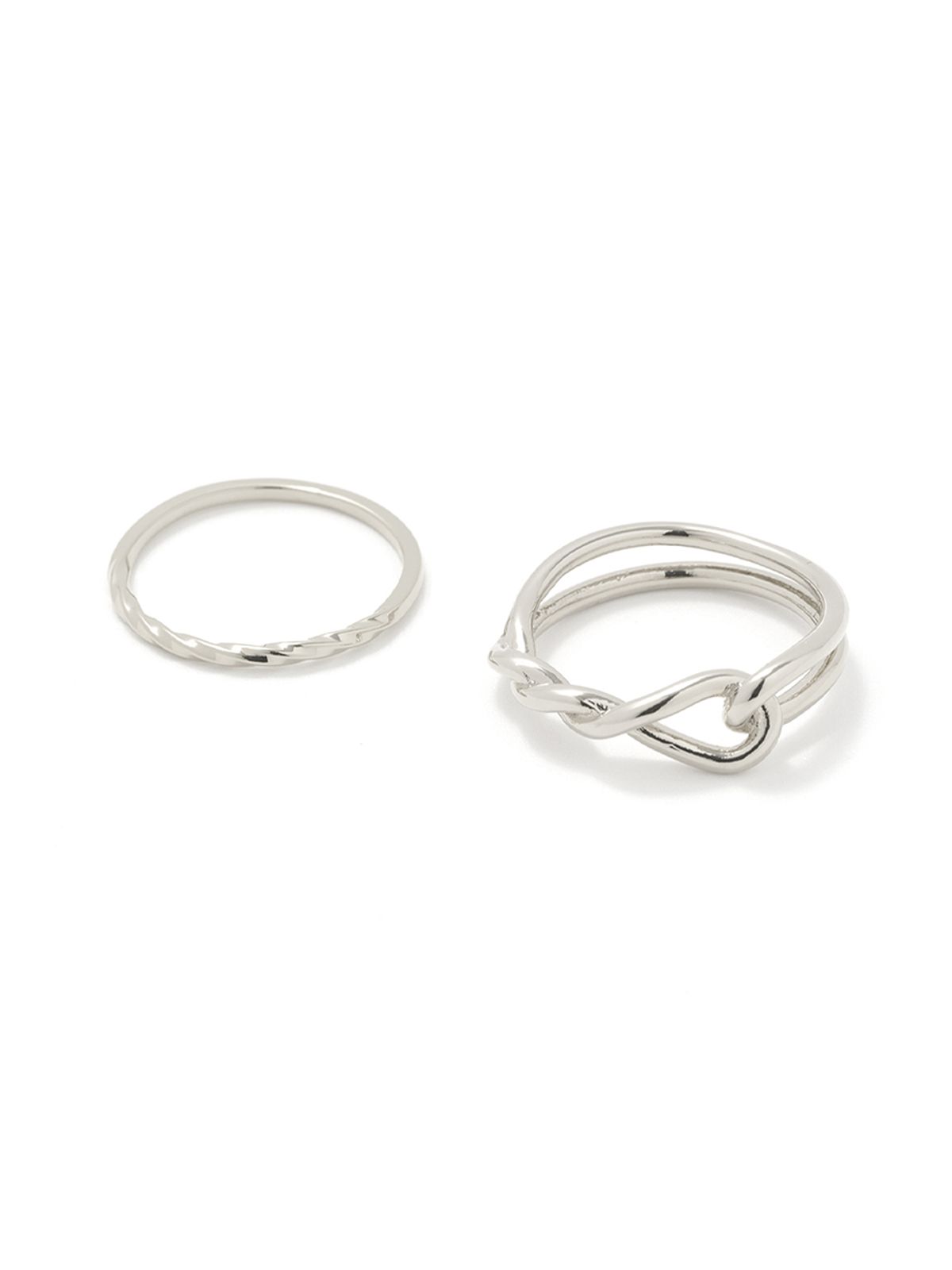 데누(DENU) Twisted Layered Ring (SET) - Silver
