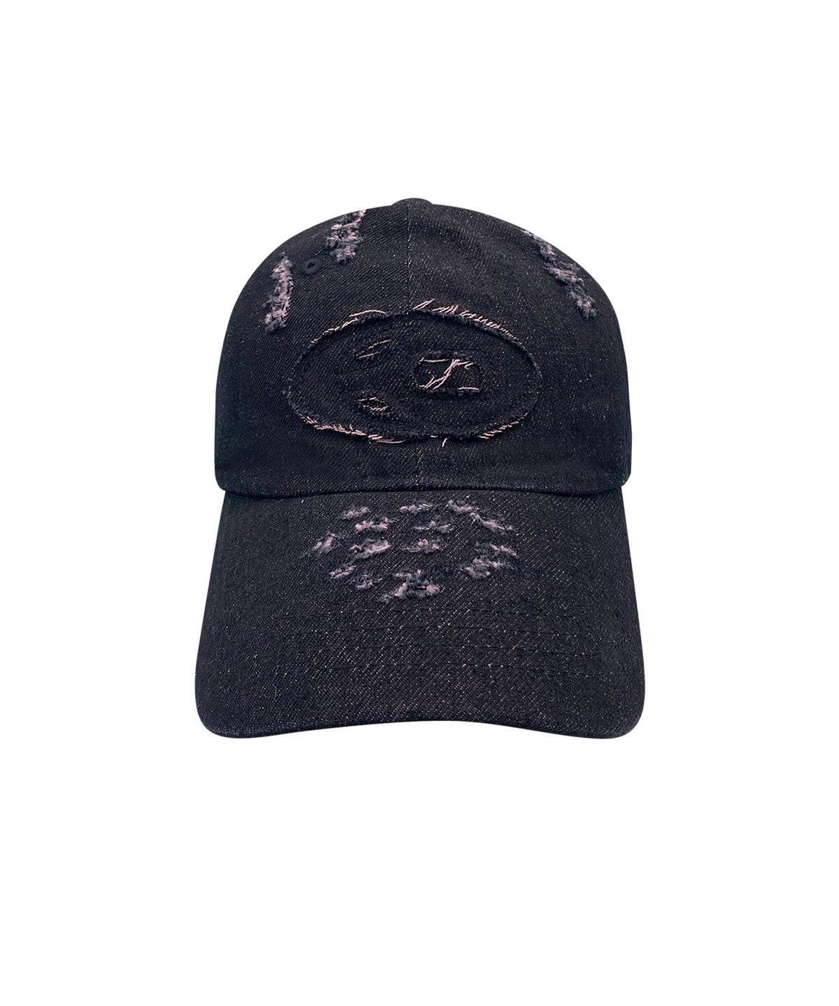 오픈야드(오와이)(OPENYARD(OY)) DESTROYED S.L DENIM CAP-BLACK