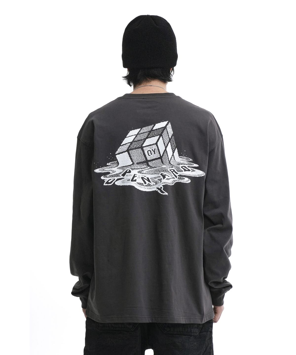 오픈야드(오와이)(OPENYARD(OY)) MELTING CUBE LONG SLEEVE-DUST GREY