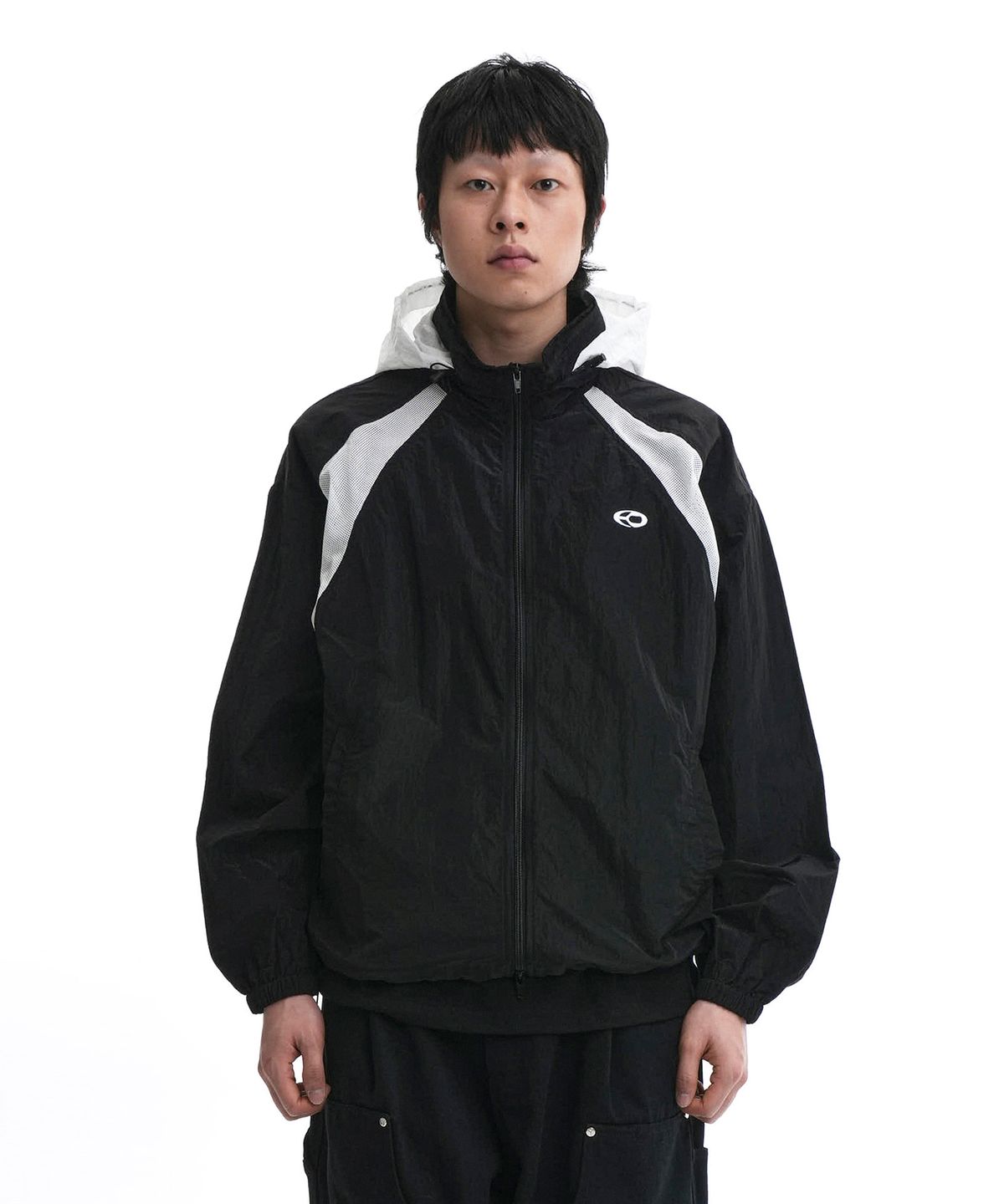 오픈야드(오와이)(OPENYARD(OY)) MESH HOODIE WIND BREAKER JAKCET-BLACK