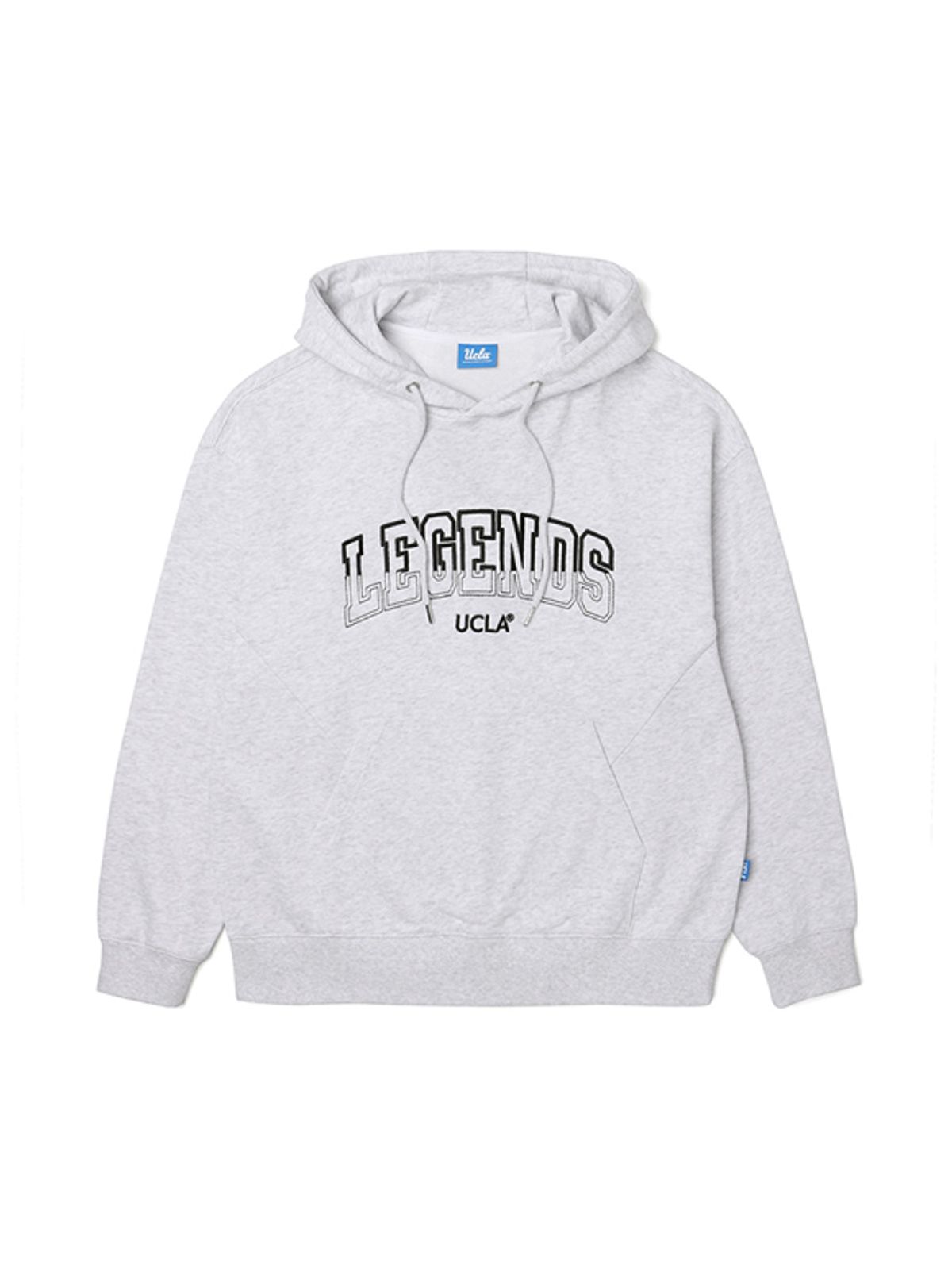유씨엘에이(UCLA) 남여공용 자수 디테일 오버핏 후드 스웨트셔츠[L-M-GREY](UA2LT83_12)