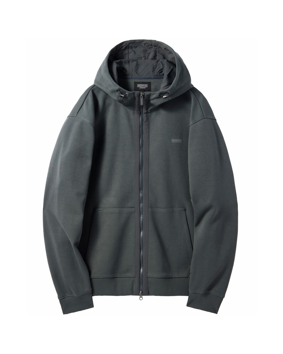 브롬톤 런던(BROMPTON LONDON) FULL ZIP HOODED SWEATSHIRT - D/GREEN (P241UFT135)