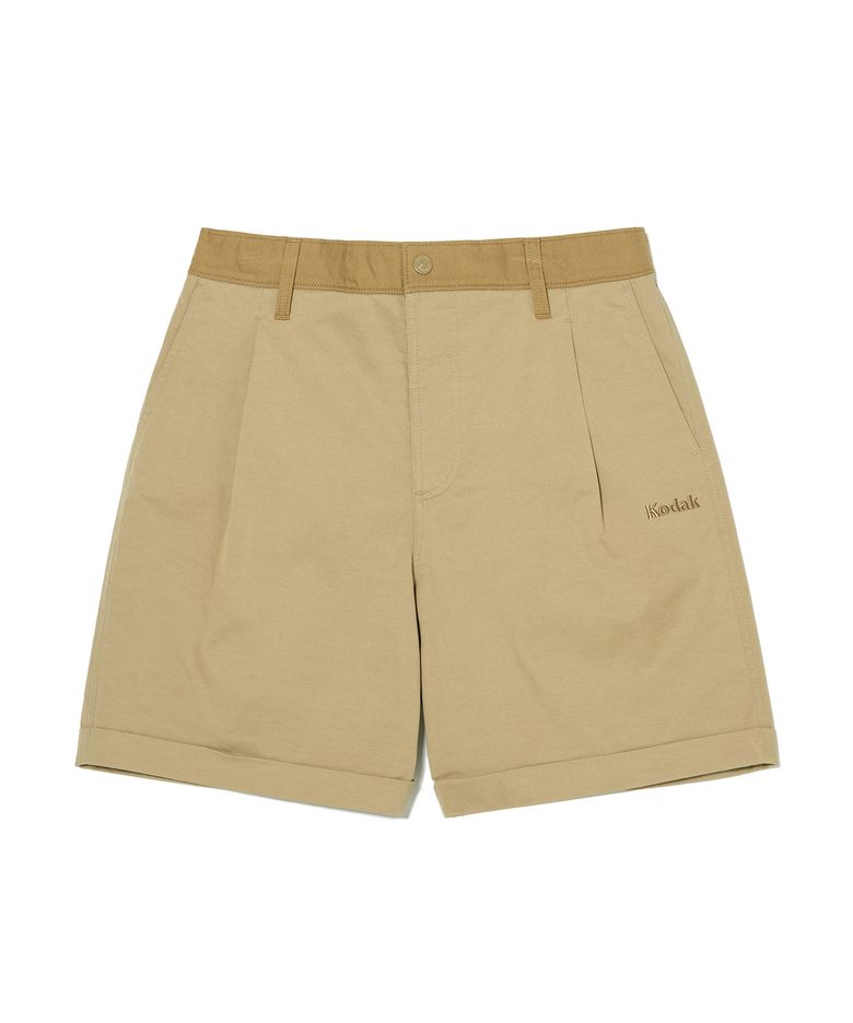 씨너리 컬러블럭 5부 버뮤다 팬츠 BEIGE