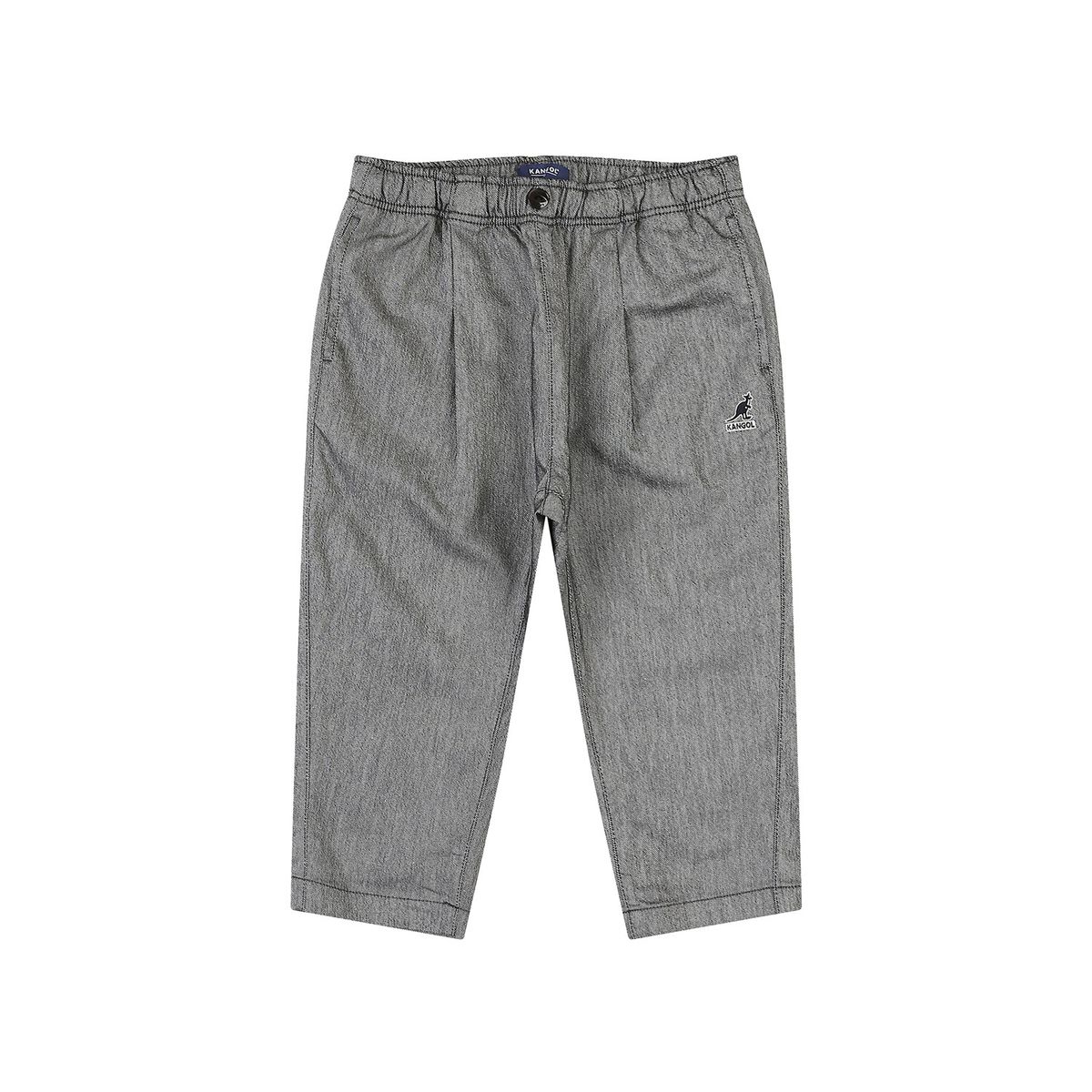 캉골키즈(KANGOL KIDS) 린넨 트윌 썸머 롱 팬츠 QB 0002 블랙/AQBCPT00020BK