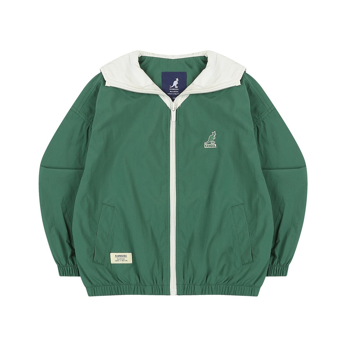캉골키즈(KANGOL KIDS) 세일러 카라 나일론 점퍼 QB 0003 다크 그린/AQBCJP00030DN