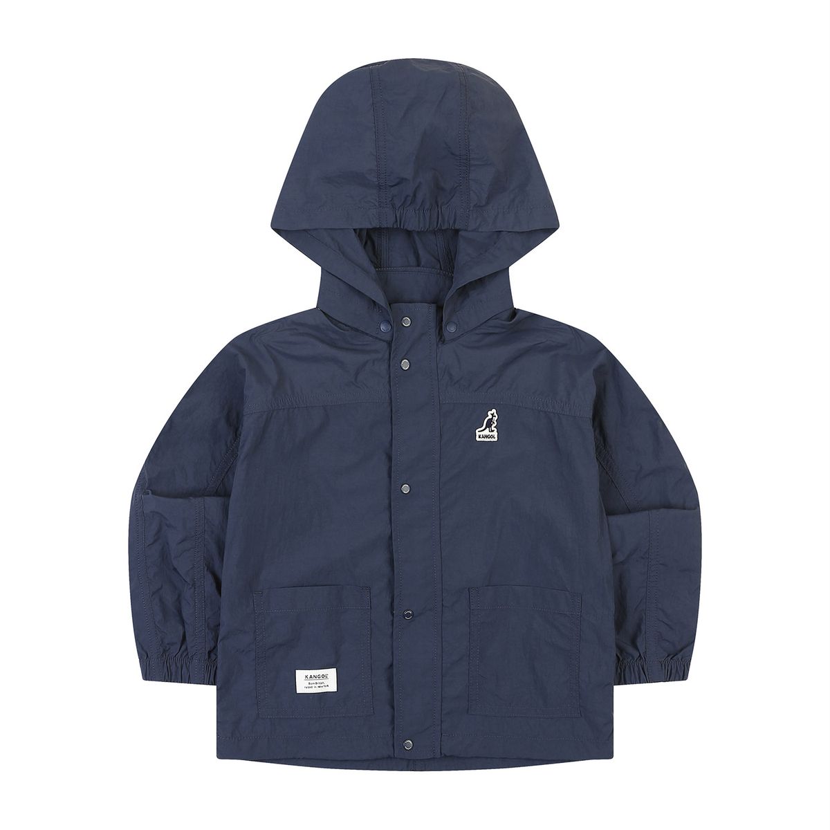 캉골키즈(KANGOL KIDS) 뉴 오버핏 후드 나일론 윈드브레이커 QB 0002 네이비/AQBCJP00020NV