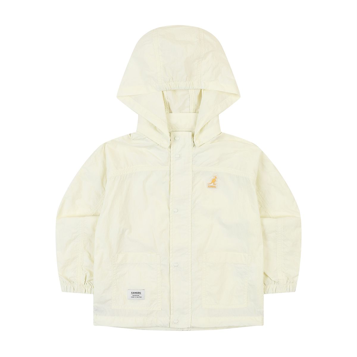 캉골키즈(KANGOL KIDS) 뉴 오버핏 후드 나일론 윈드브레이커 QB 0002 아이보리/AQBCJP00020IV