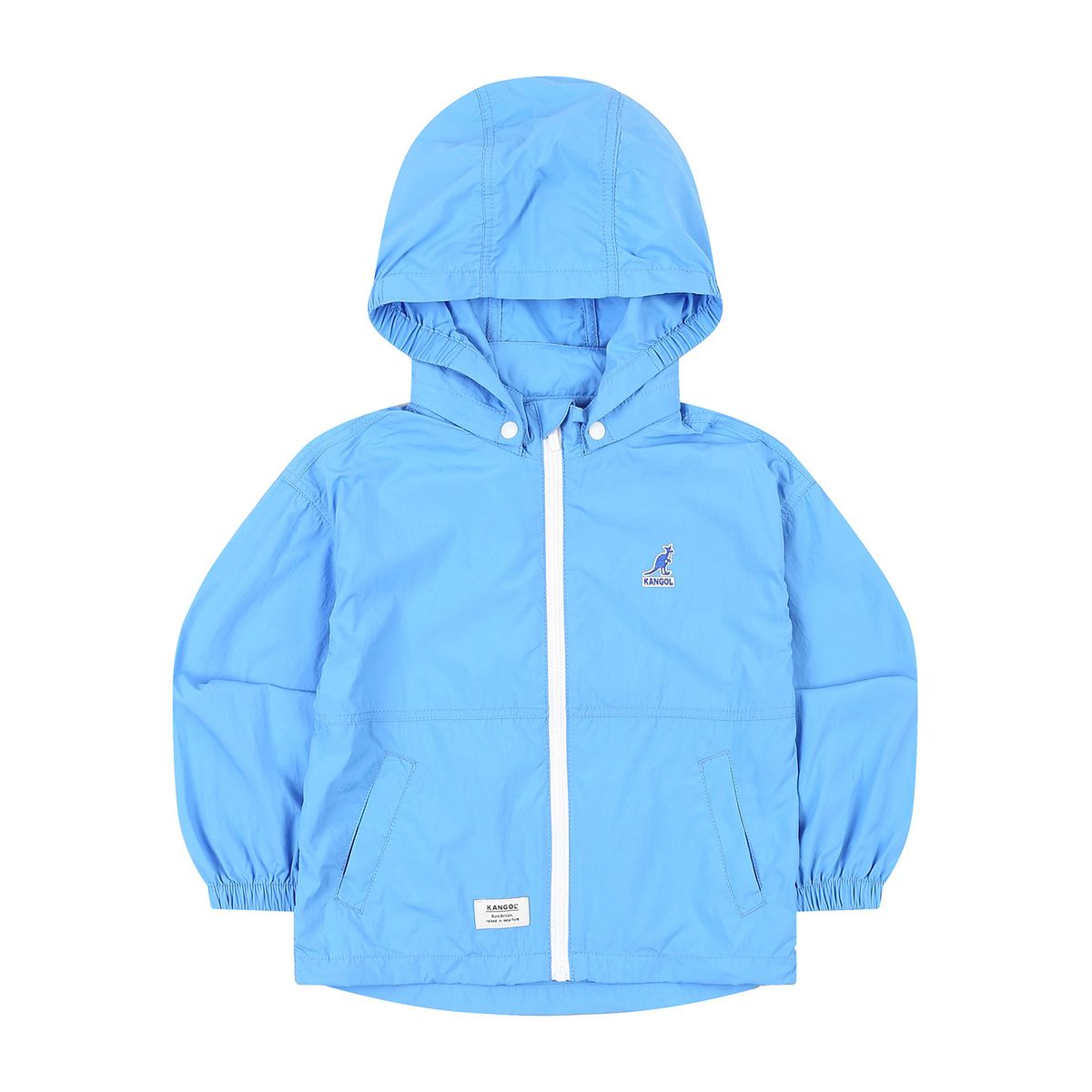 캉골키즈(KANGOL KIDS) 라이트웨이트 후드 디터처블 윈드브레이커 QB 0001 블루/AQBCJP00010BU