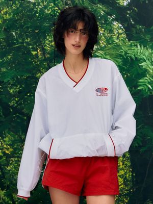 HEARTTRACK VNECK NYLON ANORAK JACKET_WHITE