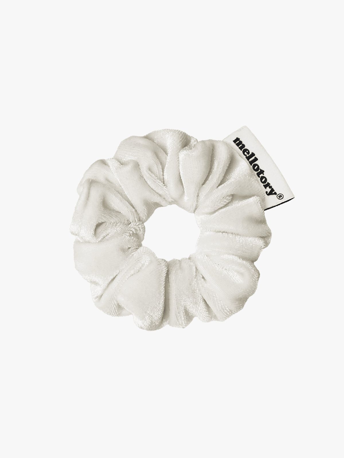 멜로토리(MELLOTORY) 미니 벨벳 스크런치 (화이트)