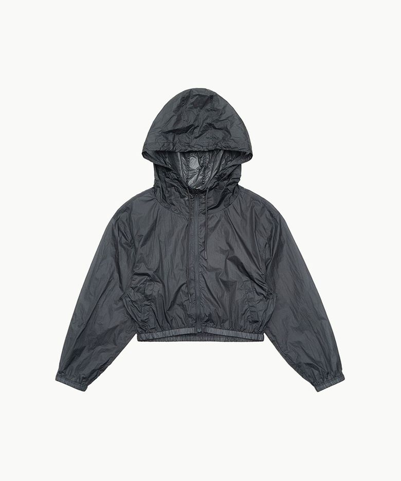 REVERSIBLE SHIRRING CROP HOODED JUMPER_NAVY