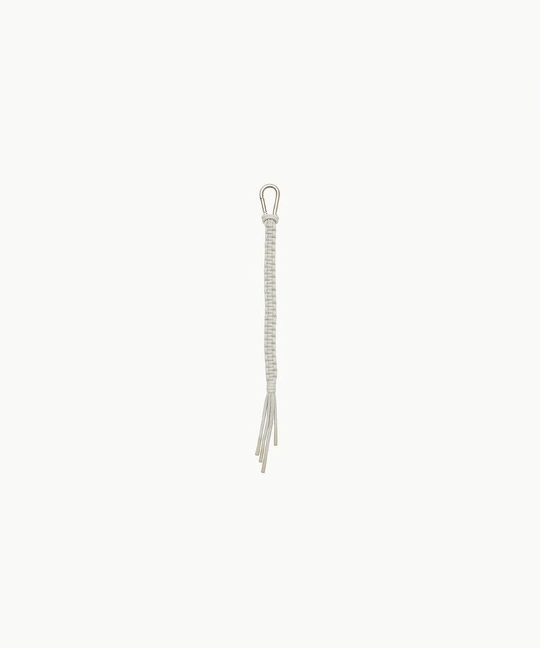HAND MADE SHORT CROCHET KEYRING_GREY BEIGE