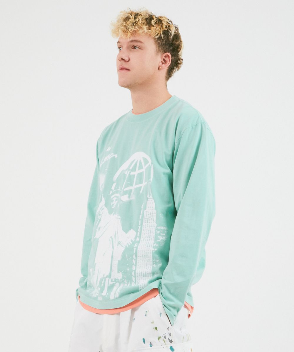 OVERDYED LIBERTY LONG SLV TEE teal
