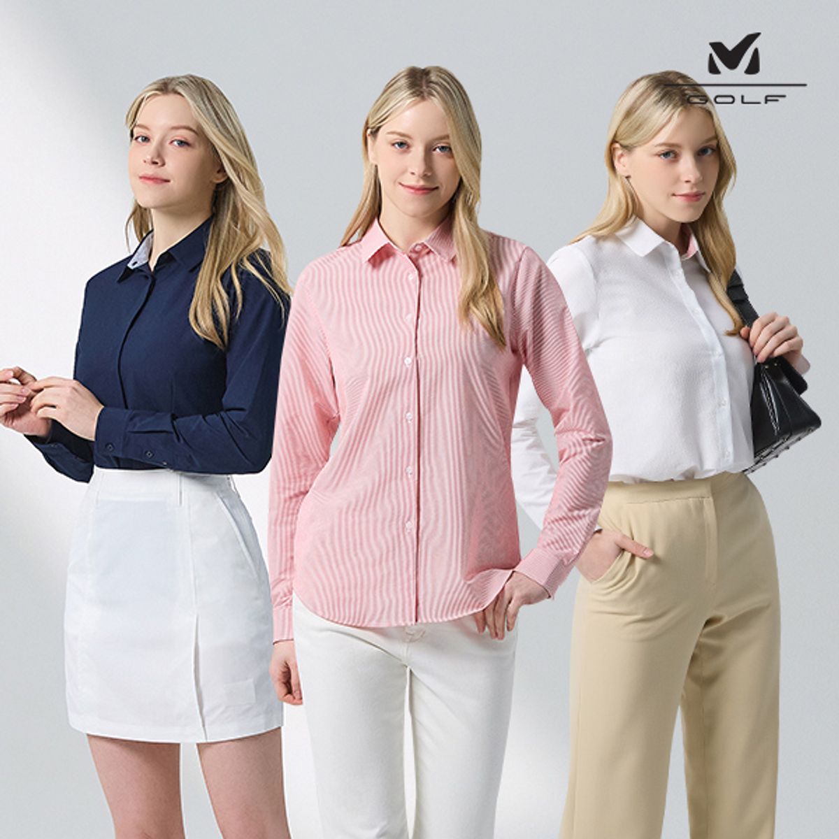 밀레골프(MILLET GOLF) 우먼즈 시어서커 셔츠 3COLOR