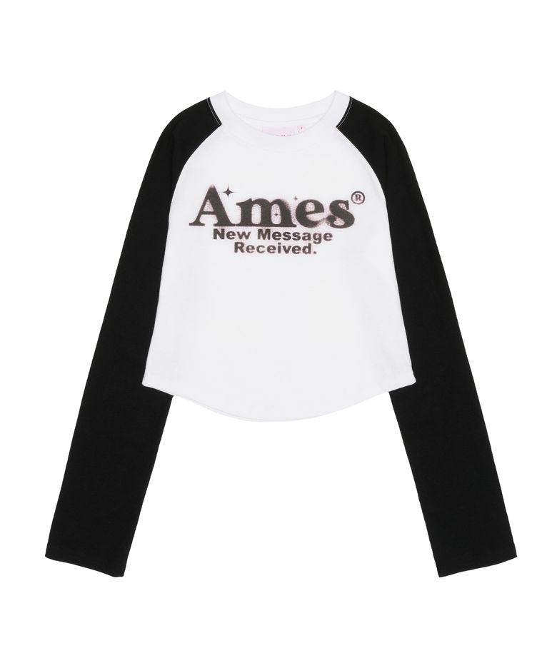 ROUND HEM RAGLAN LS TEE WHITE