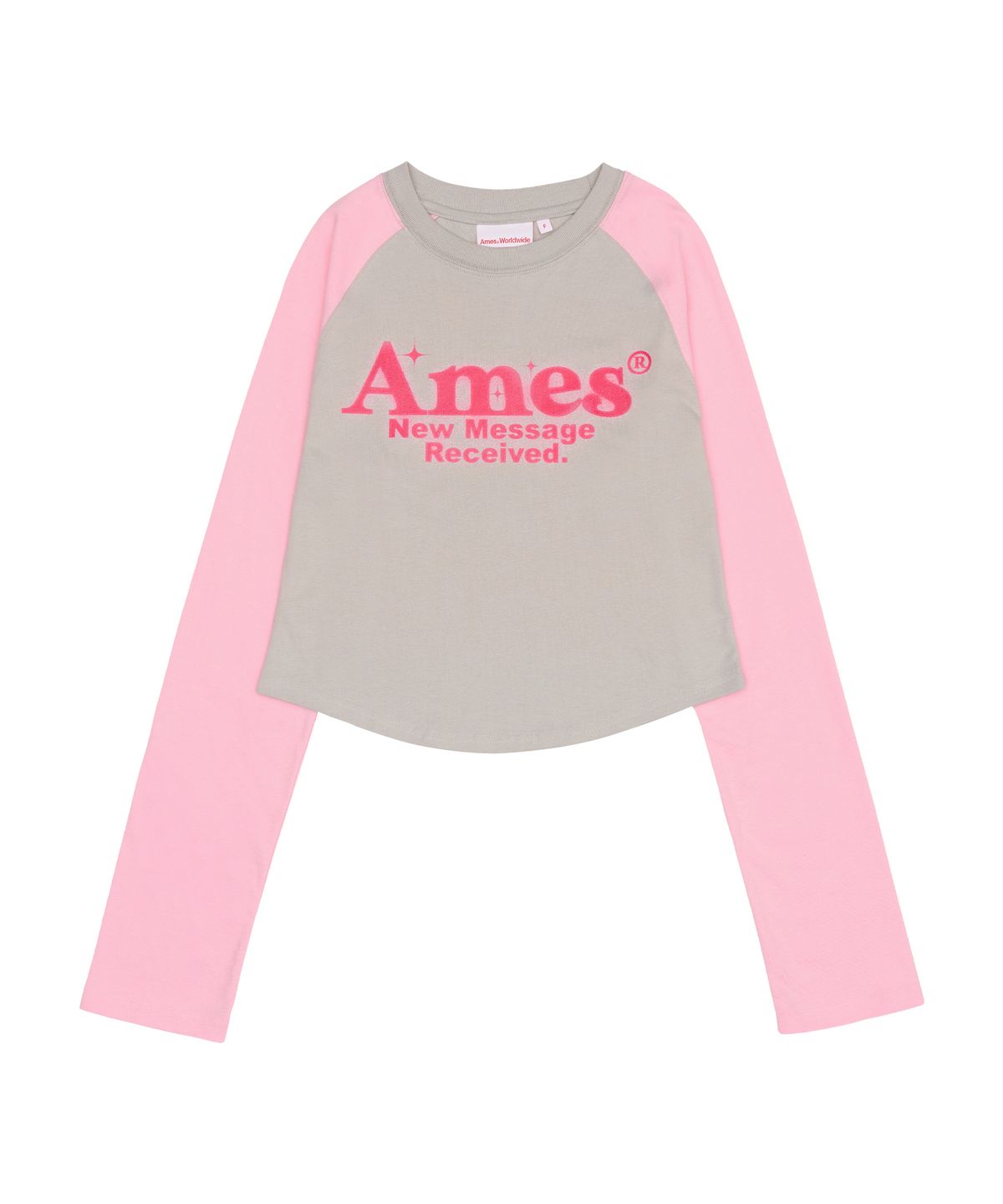 아메스 월드와이드(AMES-WORLDWIDE) ROUND HEM RAGLAN LS TEE GREY