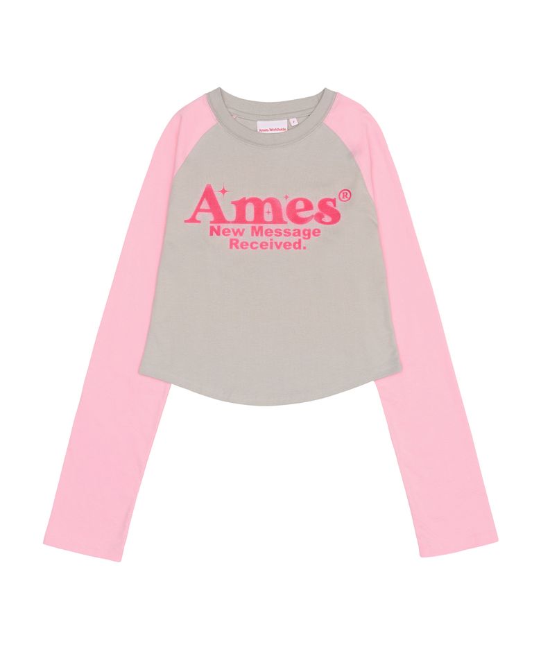 ROUND HEM RAGLAN LS TEE GREY