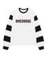 STRIPED SLEEVE LS TEE WHITE