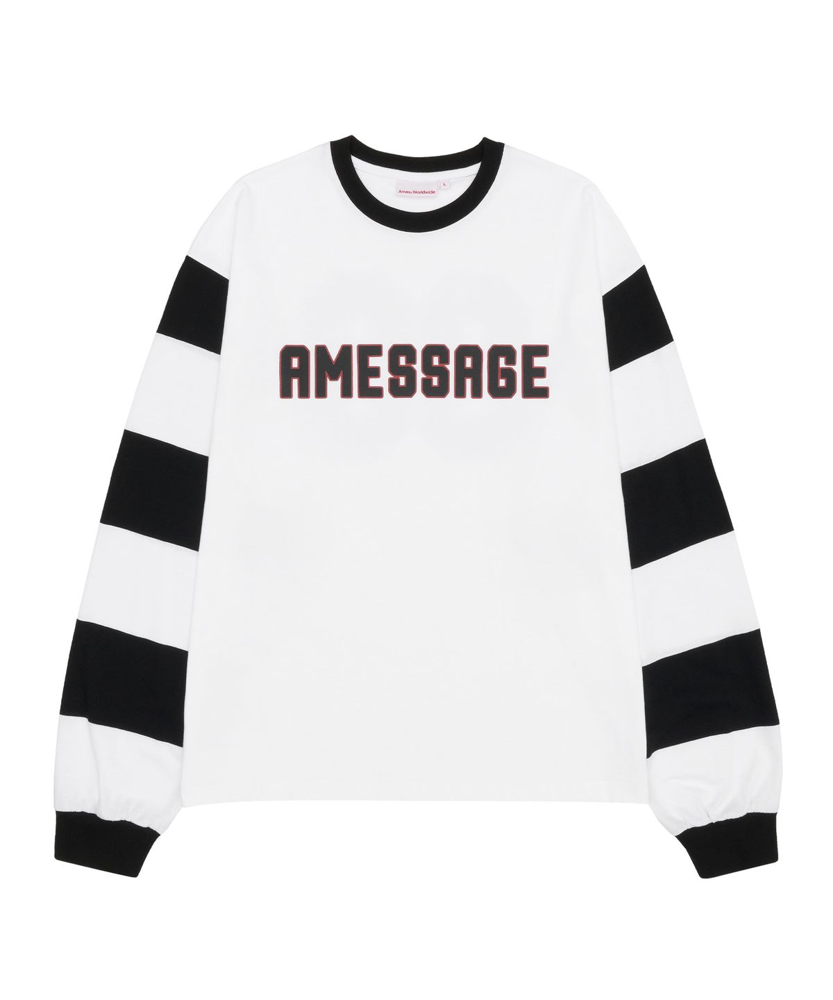 아메스 월드와이드(AMES-WORLDWIDE) STRIPED SLEEVE LS TEE WHITE