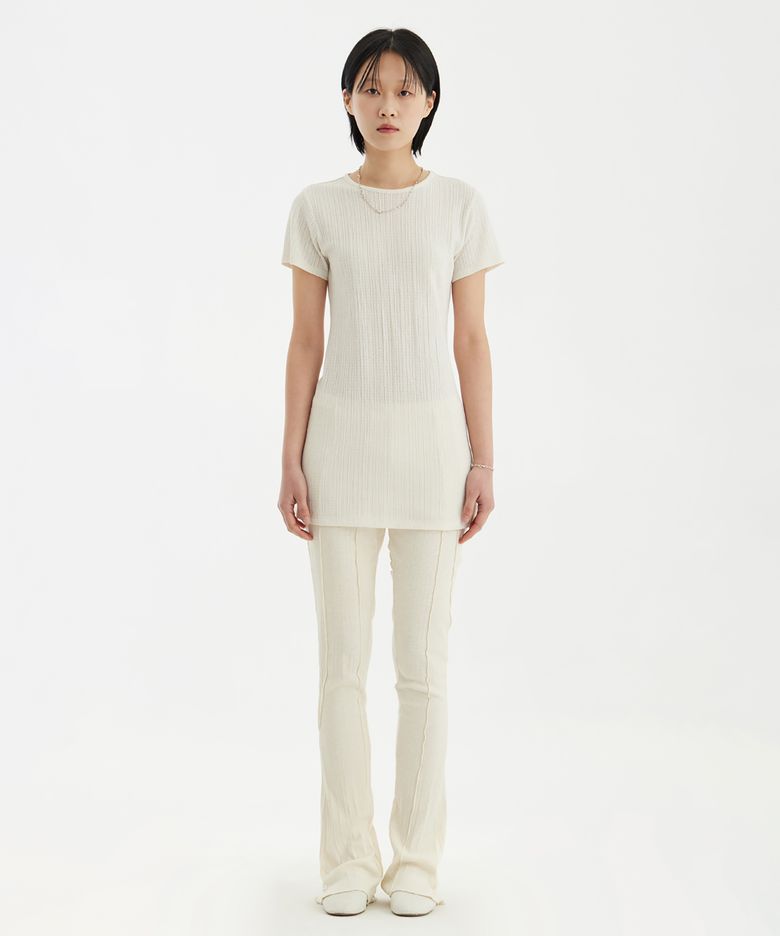 Long-Line Jersey T-Shirt - Ivory