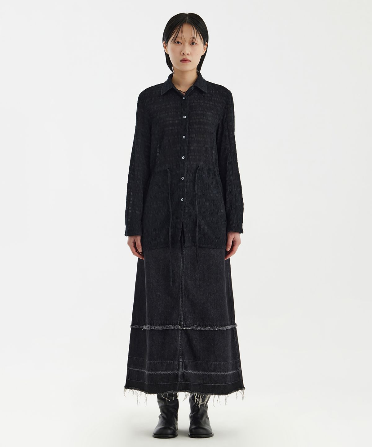 유스(YOUTH) Strap Shirt - Black