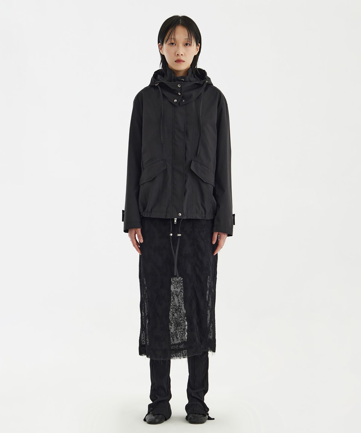 유스(YOUTH) Cut-Off Oversized Blouson - Black