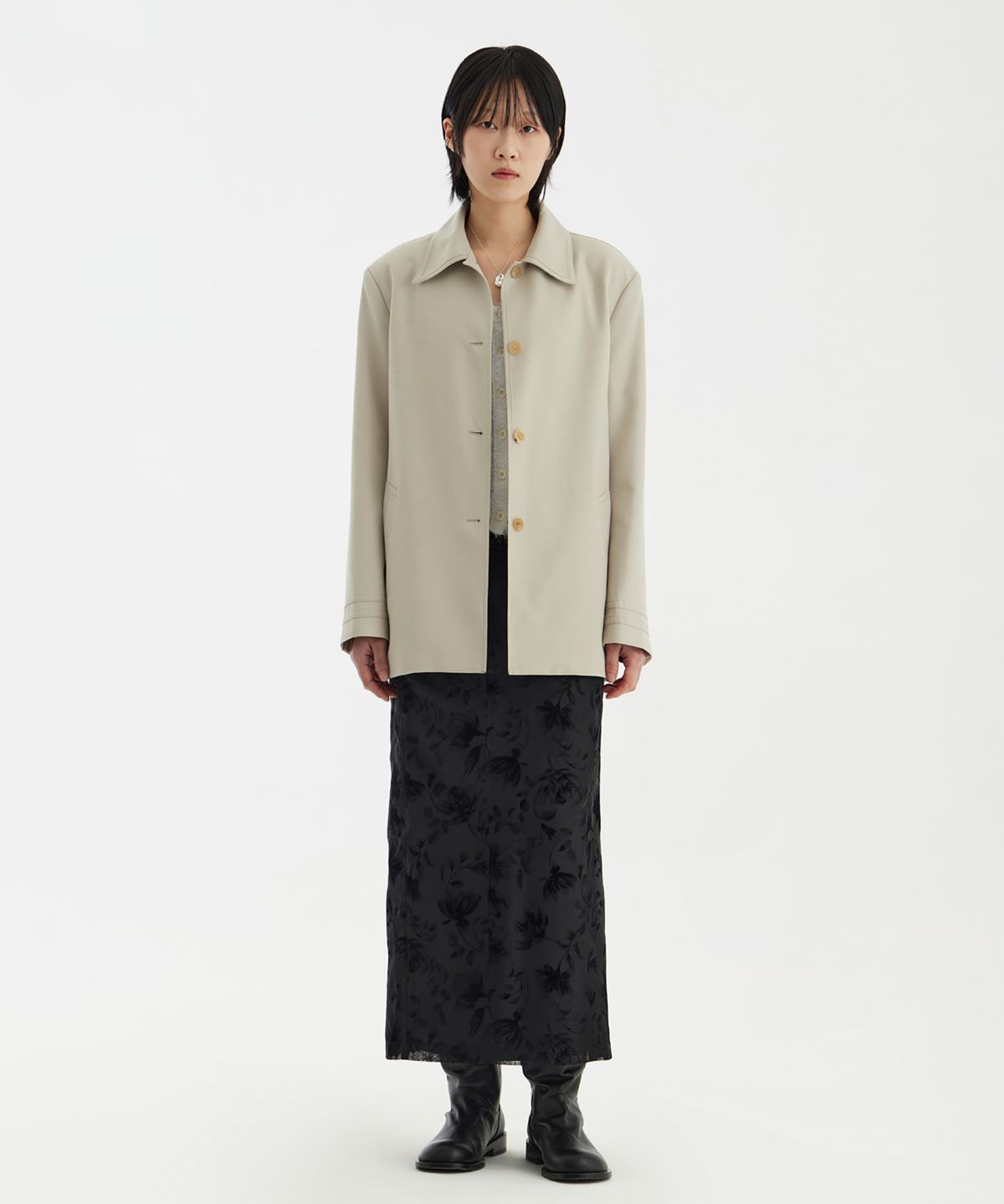 유스(YOUTH) Single Midi Jacket - Beige