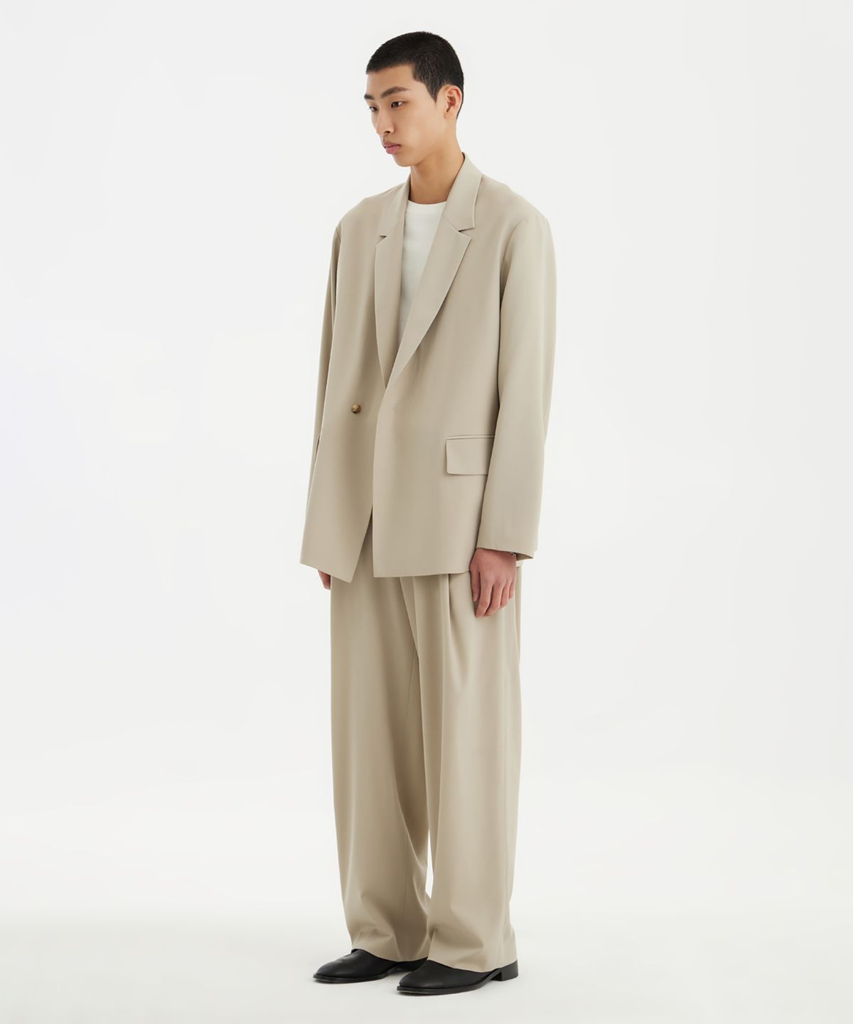 유스(YOUTH) Double Breasted Jacket - Light Beige
