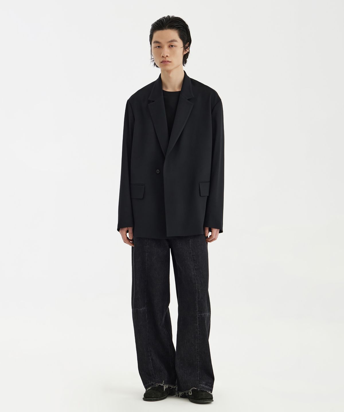 유스(YOUTH) Double Breasted Jacket - Black