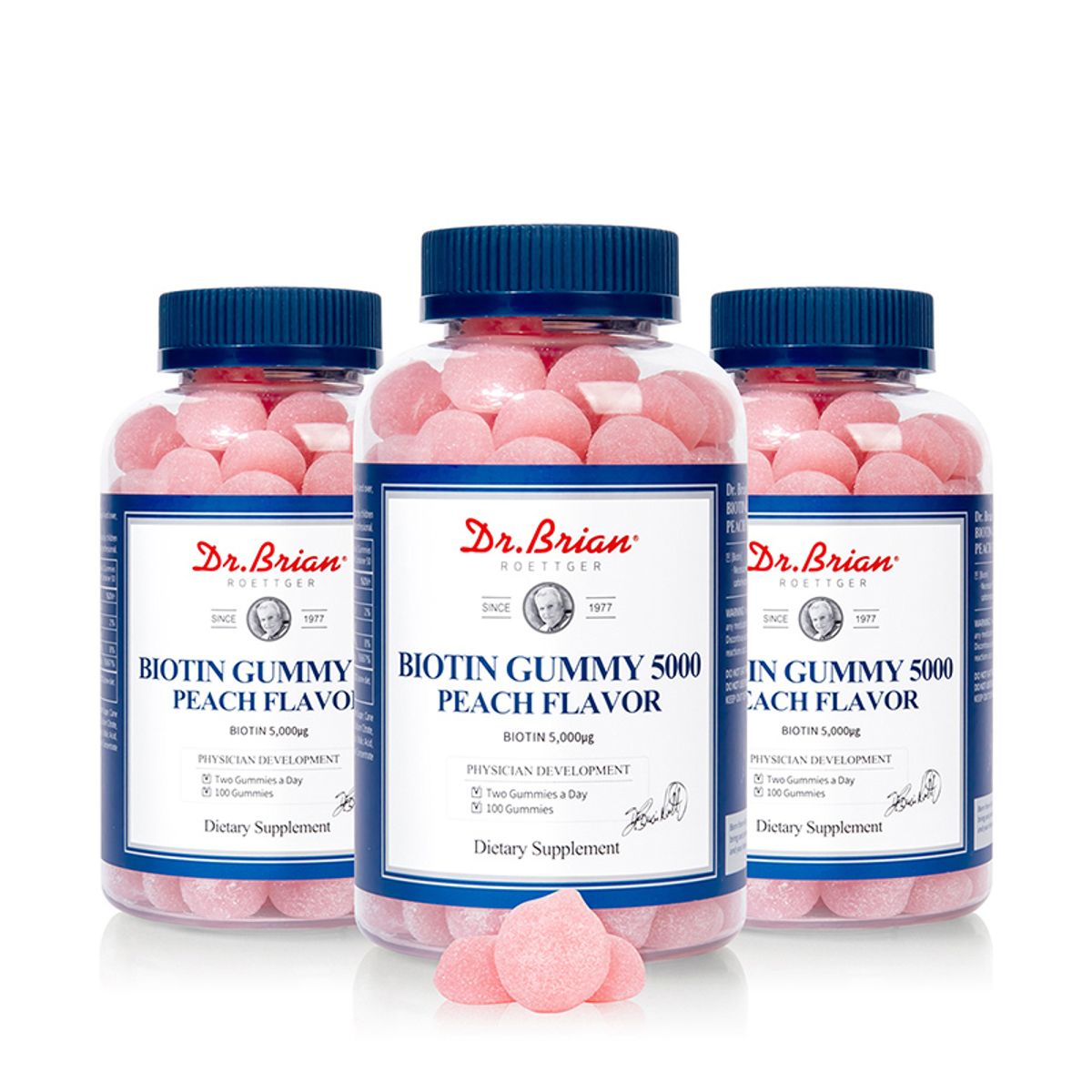 닥터브라이언(DR.BRIAN) 비오틴 구미 5000 복숭아맛(100구미) X 3PACK