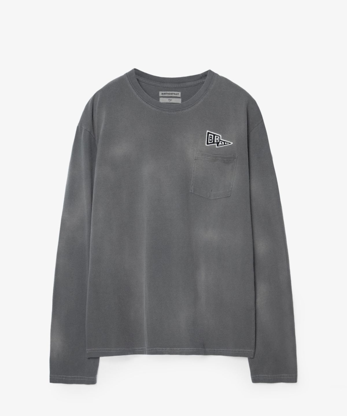벌스데이수트(BIRTHDAYSUIT) BLEACH L/S T-SHIRT (CHARCOAL)