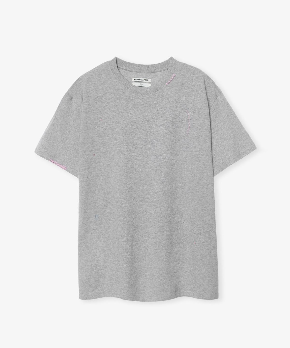벌스데이수트(BIRTHDAYSUIT) HAND STITCH T-SHIRT (GREY)