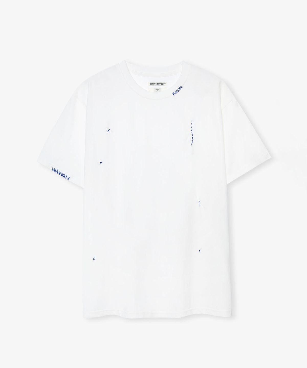 벌스데이수트(BIRTHDAYSUIT) HAND STITCH T-SHIRT (WHITE)