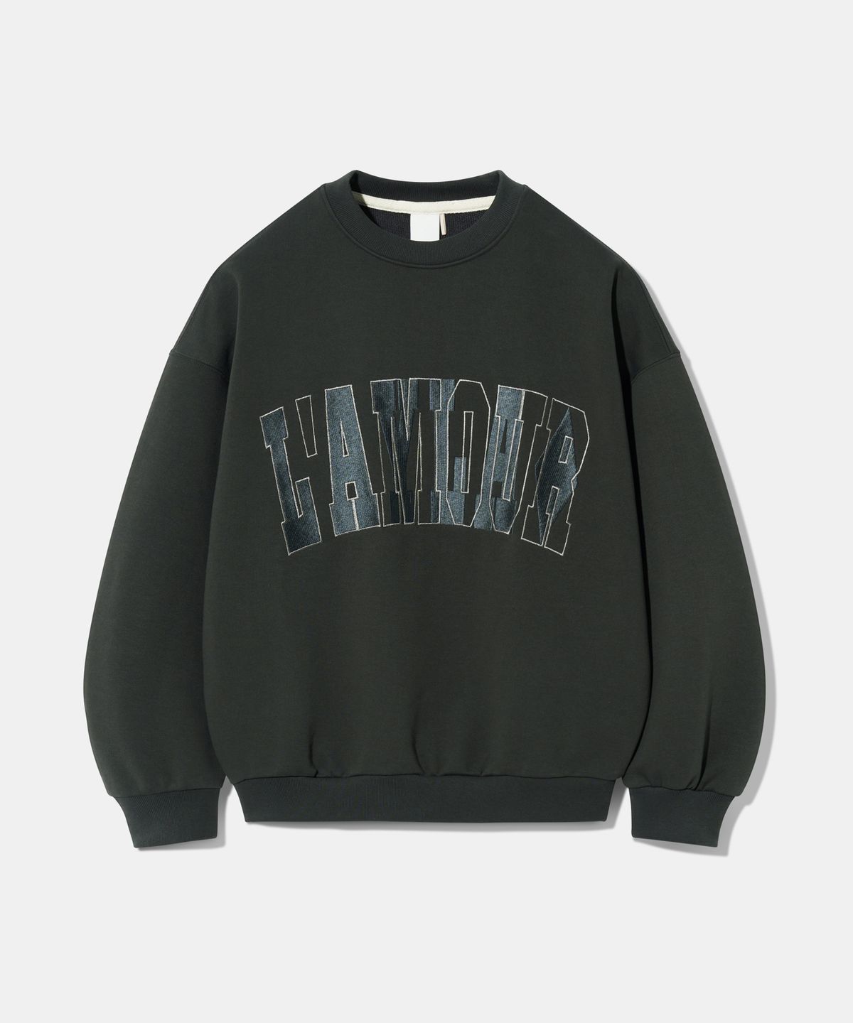 다이아몬드 레이라(DIAMOND LAYLA) LAMOUR Big Embroidery Stitch Sweatshirt T87  Charcoal