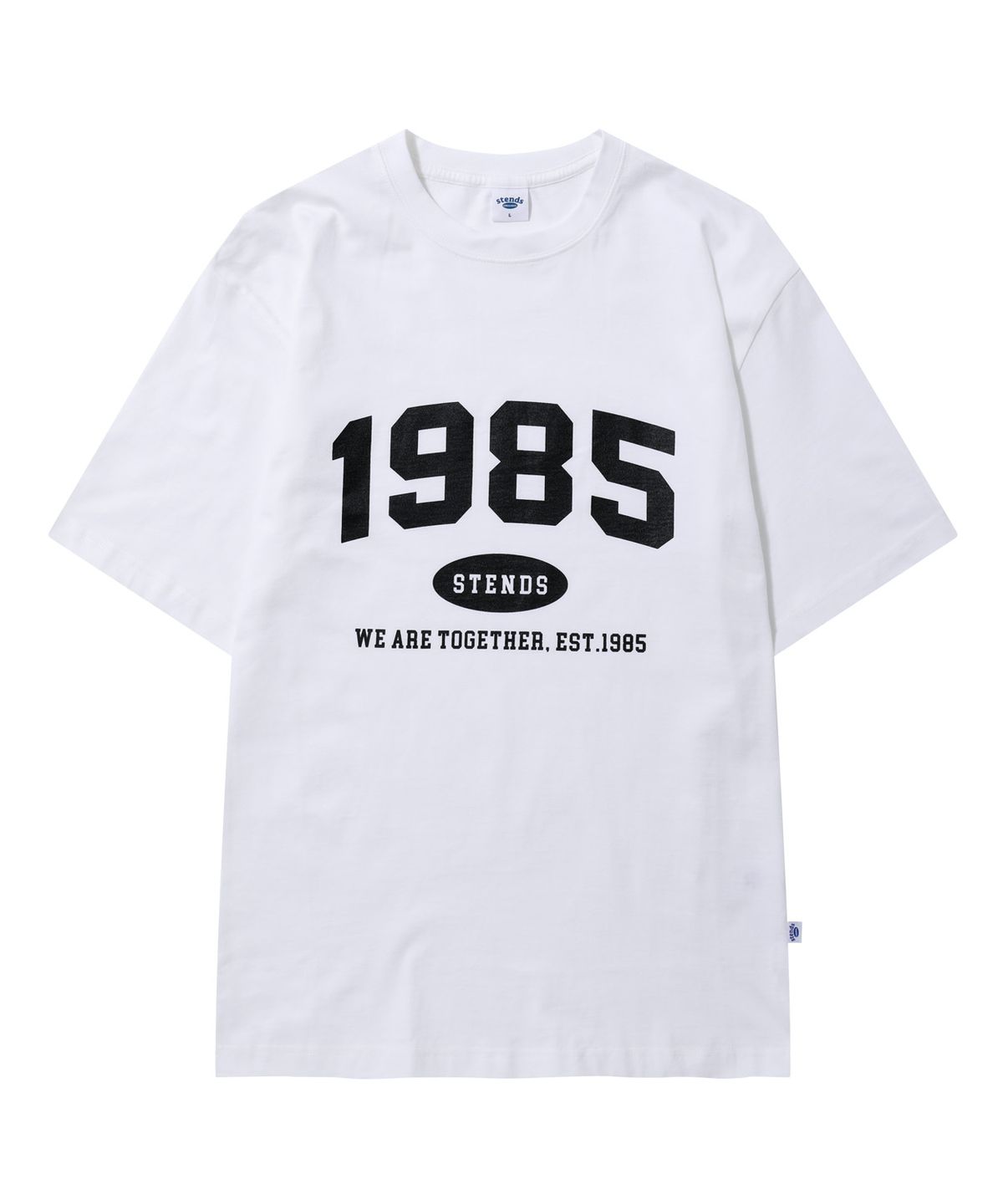 스탠즈(STENDS) [S~5XL] 1985 아치 로고 티셔츠_화이트-블랙
