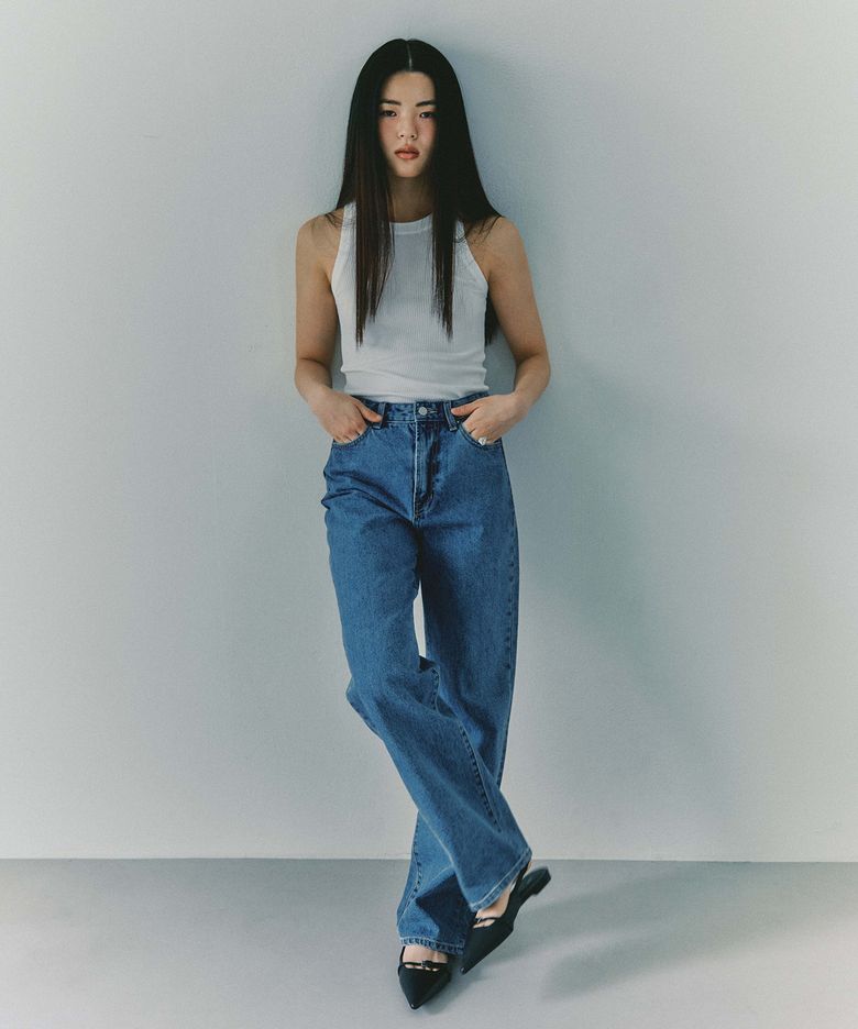 클래식 스트레이트 데님팬츠 M17 미드 블루