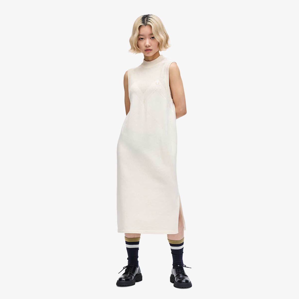 프레드페리(FRED PERRY) [Womens] 포인텔 디테일 울 니트 드레스(560) AFPF2417166-560