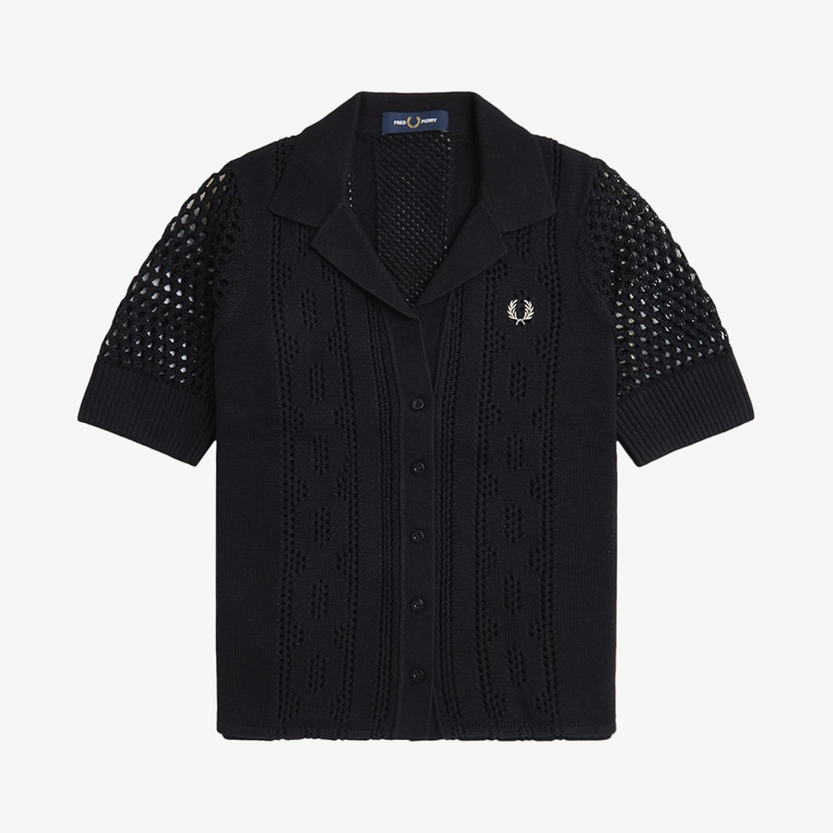 프레드페리(FRED PERRY) [Womens] 오픈 니트 버튼 스루 셔츠(102) AFPF2417115-102
