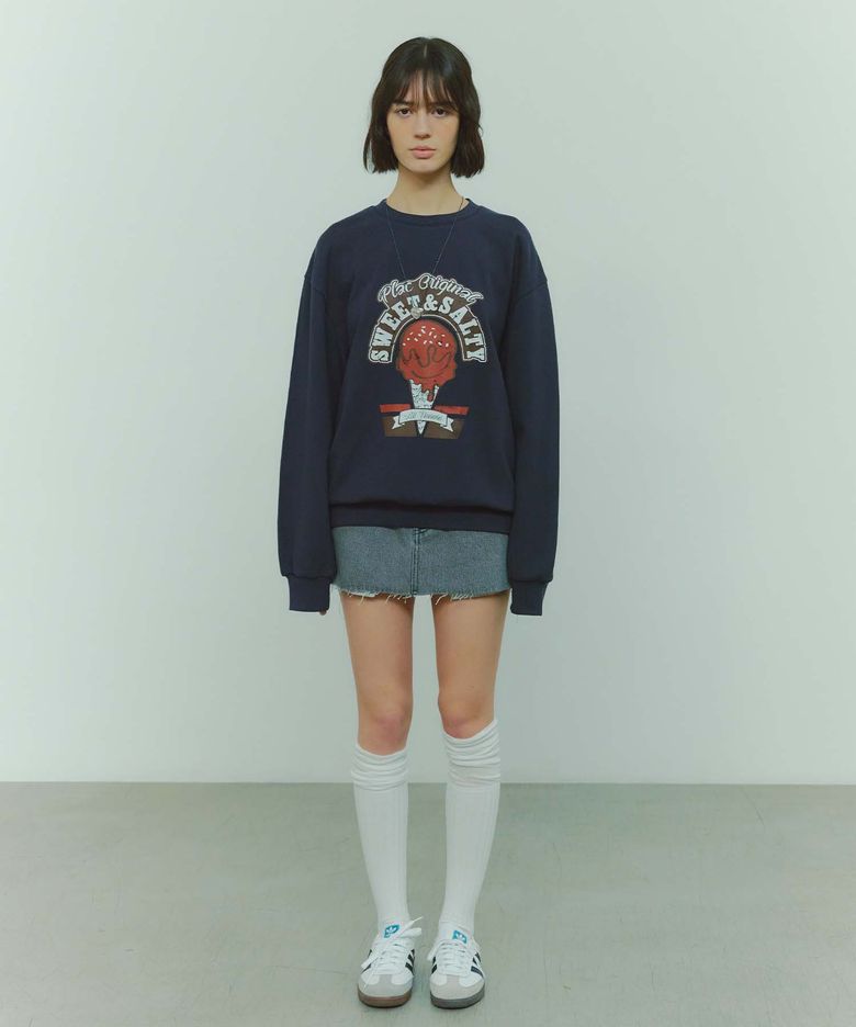그레이 워시드 M19 데님 미니 스커트