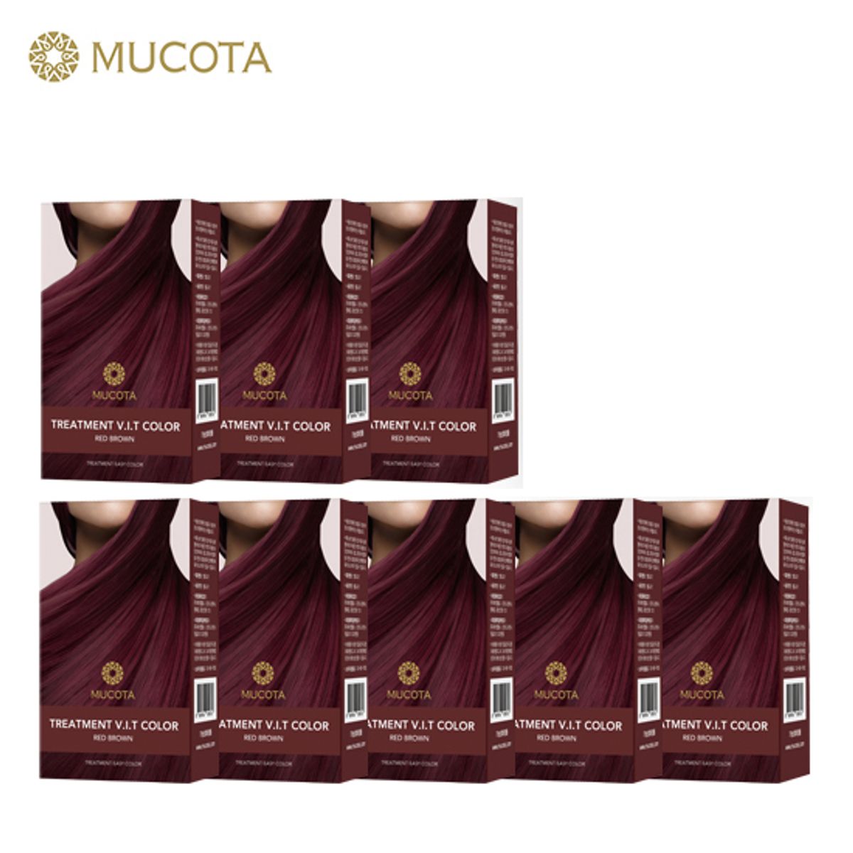 무코타(MUCOTA) 트리트먼트 이지컬러 염색약 시즌2 8박스 레드브라운
