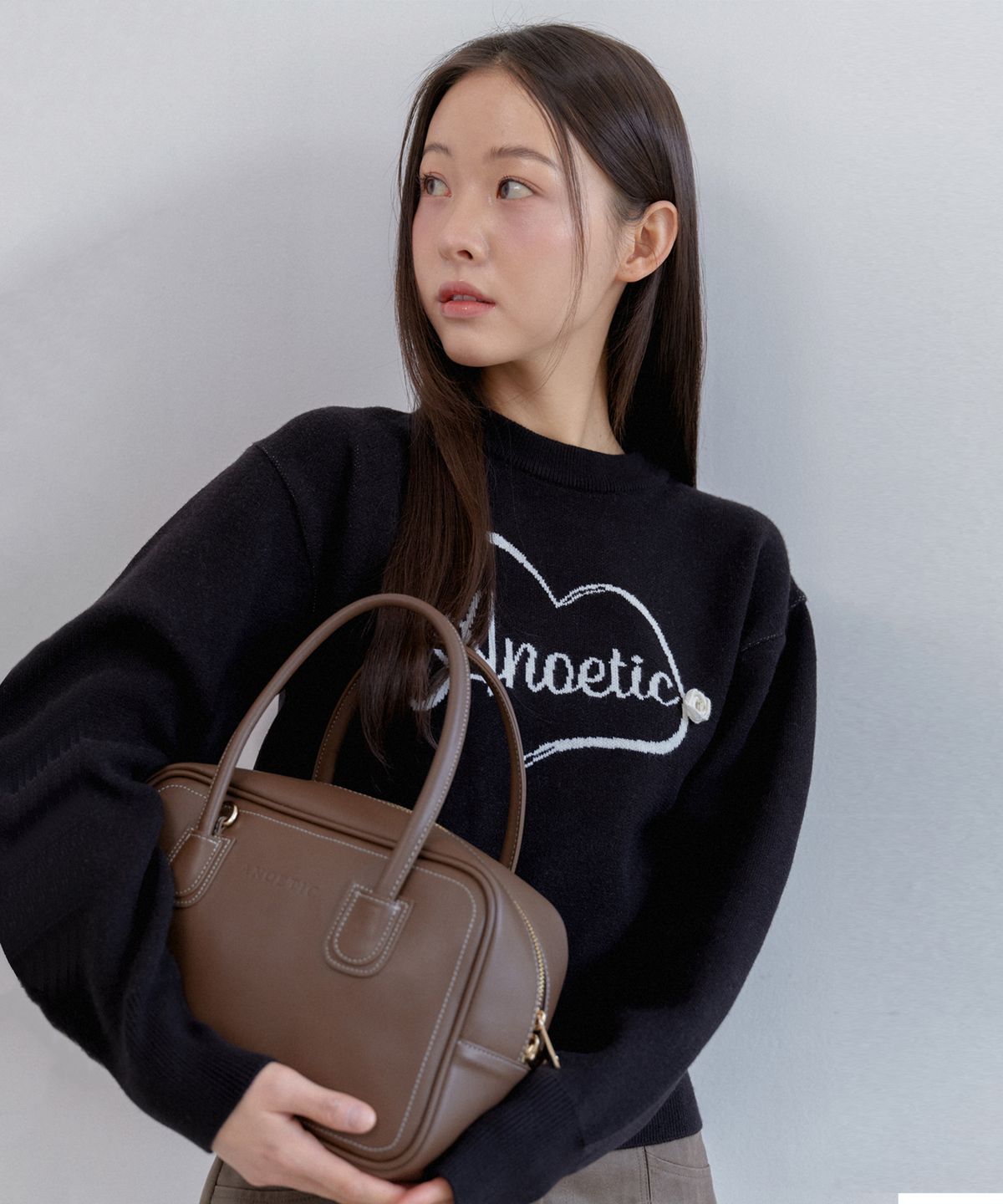아노에틱(ANOETIC) STITCH TOTE BAG_BROWN