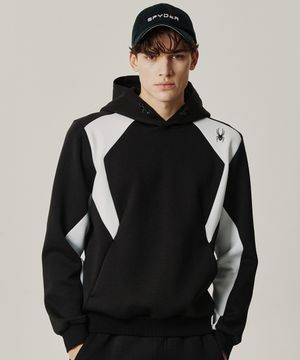 맨즈 컬러 블록 후드 티셔츠 SPJPCNHD301MBLK