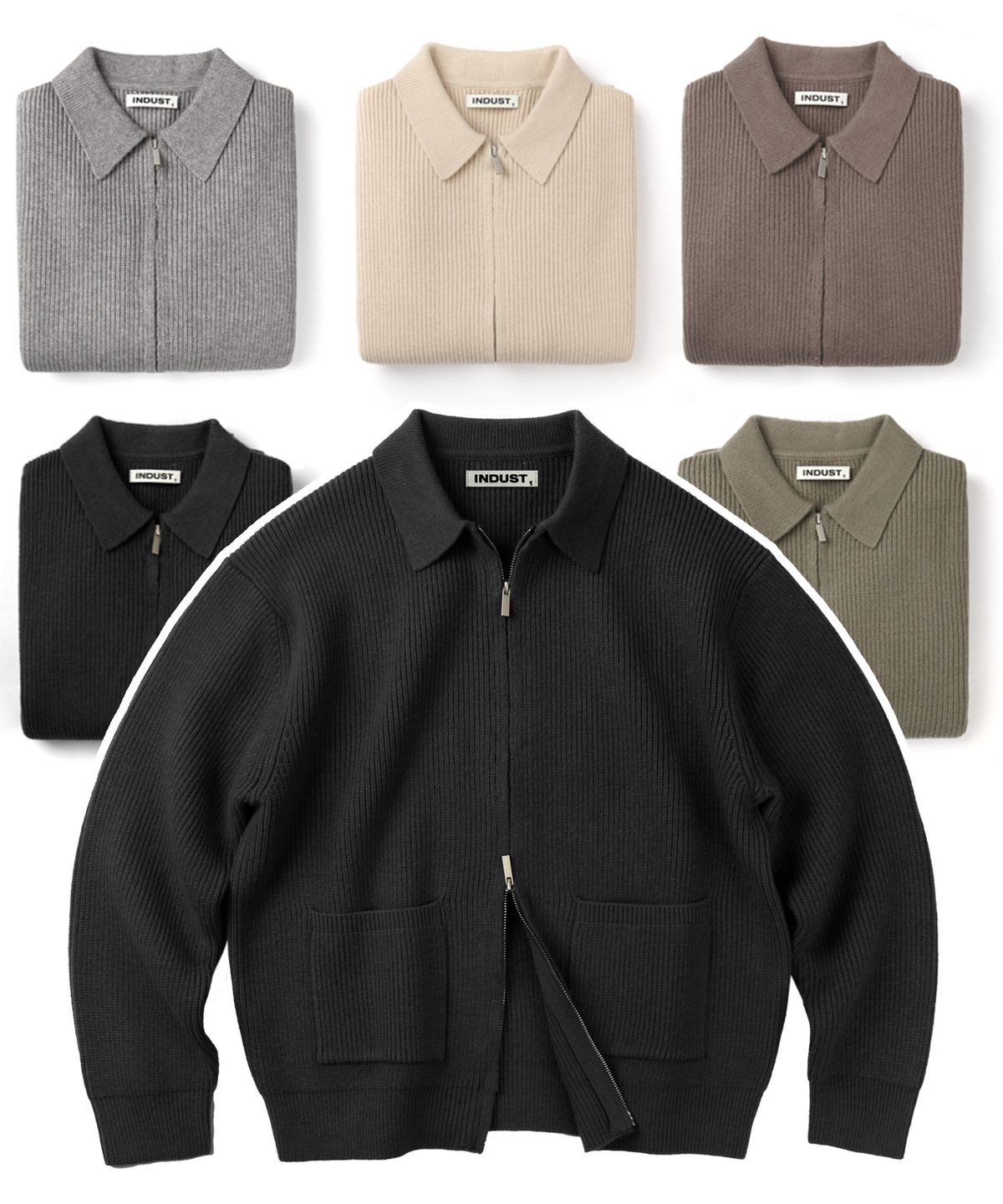 인더스트(INDUST) 소프트 하찌 카라 가디건_5COLOR