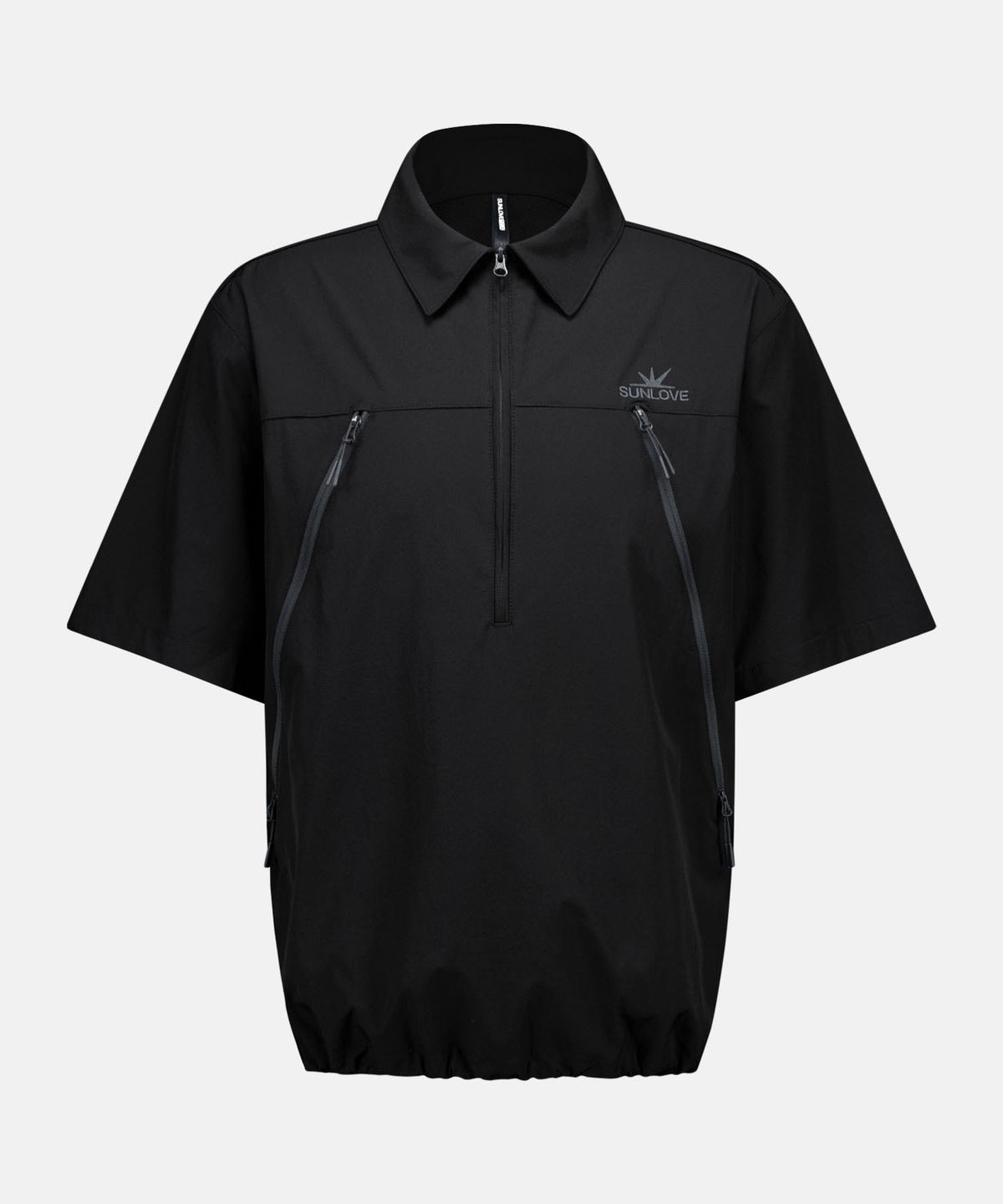 썬러브투어(SUNLOVETOUR) Active Half Zip Woven Polo Black