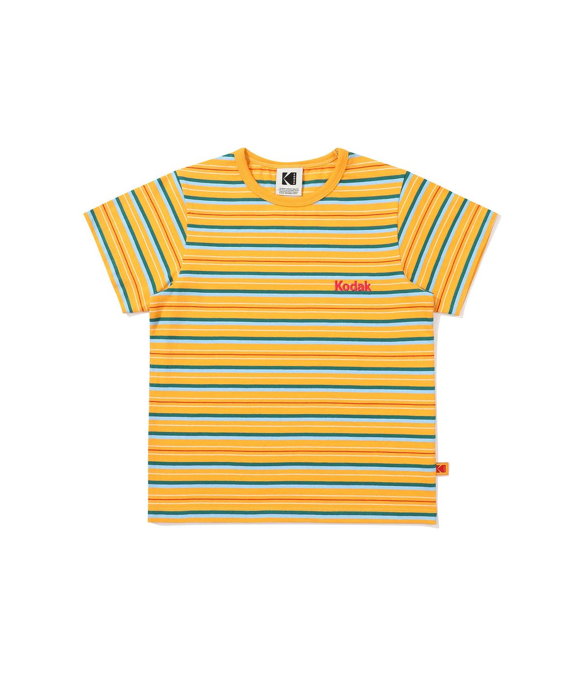 코닥 키즈(KODAK KIDS) 레인보우 스트라이프 반팔티셔츠 키즈 YELLOW