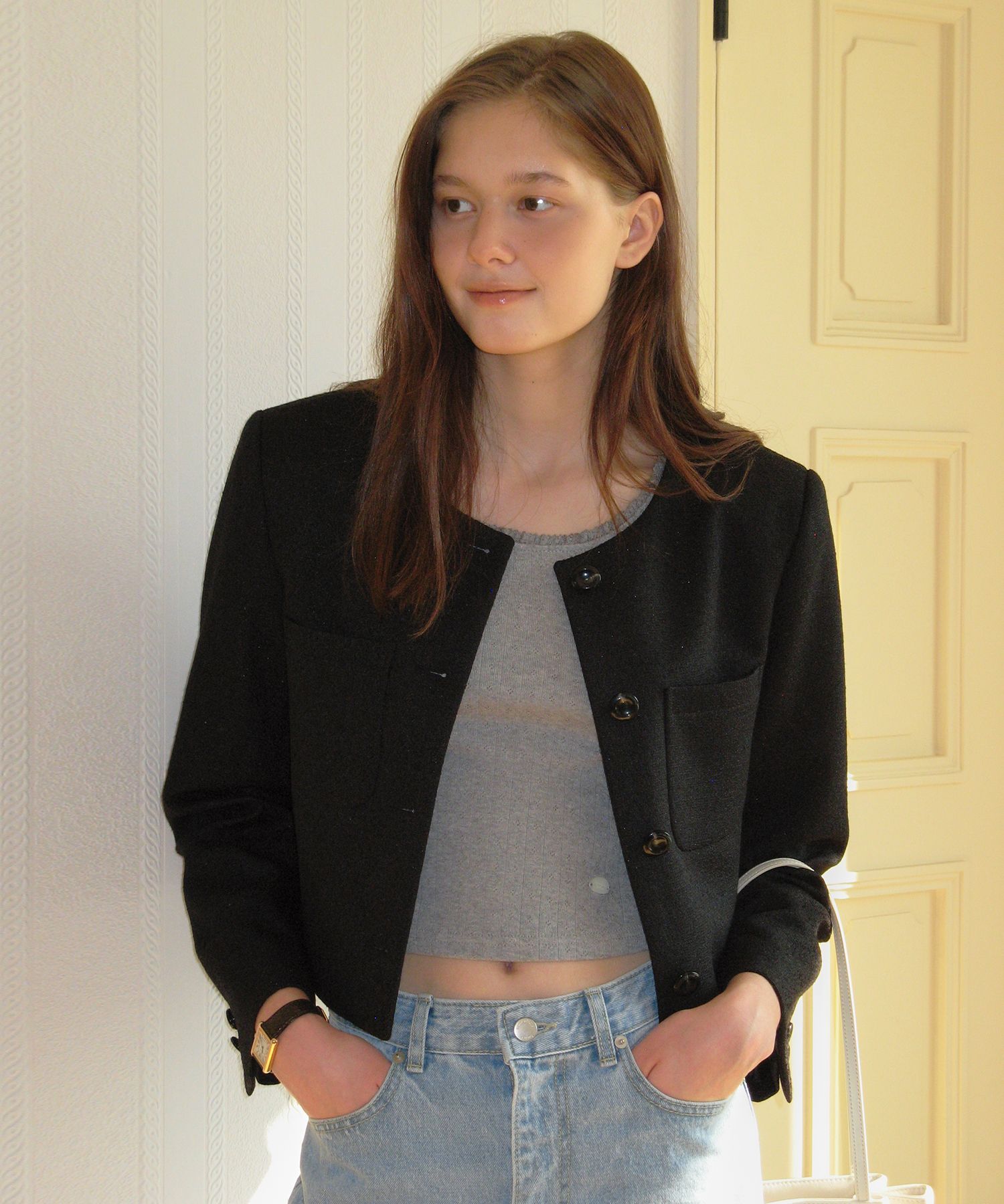 アウターその他 SOMEWHERE BUTTER. Bonita tweed jacket black BT24SJK002BLKF MUSINSA | SOMEWHEREBUTTER Bonita tweed jacket - black