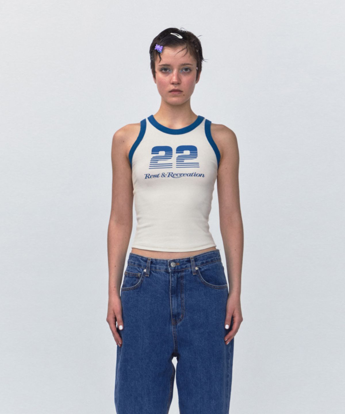 레스트앤레크레이션(REST&RECREATION) RR 22 SLEEVELESS TOP_CREAM