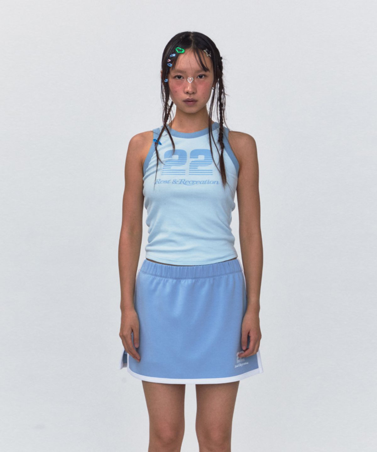 레스트앤레크레이션(REST&RECREATION) RR 22 SLEEVELESS TOP_SKY BLUE