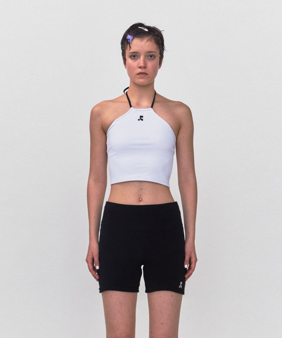 레스트앤레크레이션(REST&RECREATION) RR HALTER NECK CROP TOP_WHITE